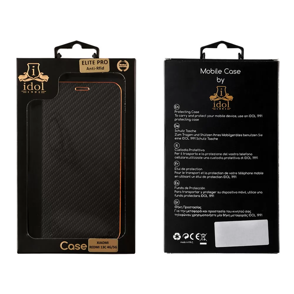 IDOL 1991 ELITE PRO ΘΗΚΗ XIAOMI REDMI 13C 4G/5G 6.74in  ANTI-RFID BOOK STAND BLACK - Image 2