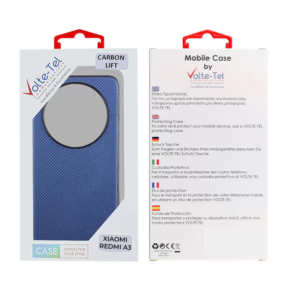 VOLTE-TEL CARBON LIFT ΘΗΚΗ XIAOMI REDMI A3 4G/A3X 4G 6.71in  CAMERA GUARD PROTECTION BLUE - Image 2