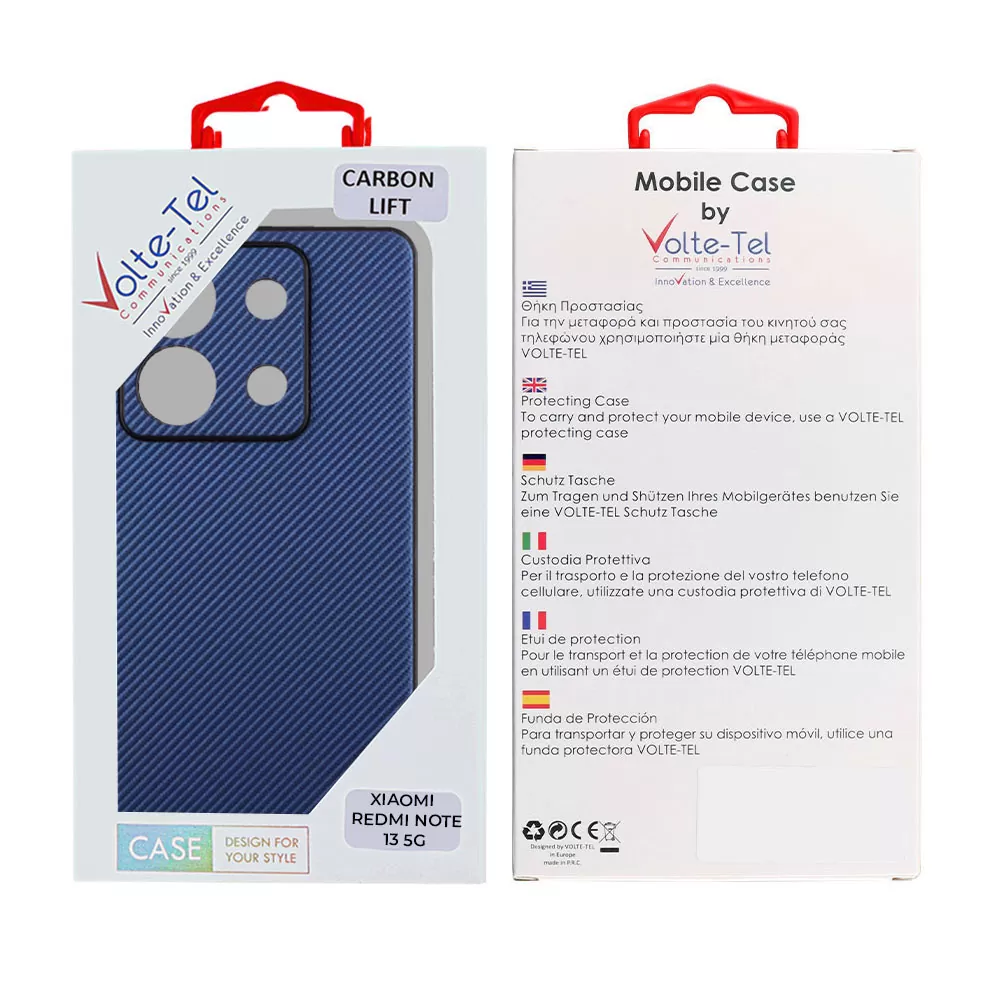 VOLTE-TEL CARBON LIFT ΘΗΚΗ XIAOMI REDMI NOTE 13 5G 6.67in  FULL CAMERA PROTECTION BLUE - Image 2