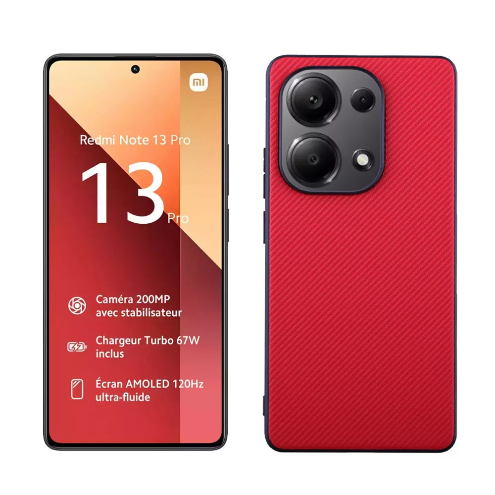 VOLTE-TEL CARBON LIFT ΘΗΚΗ XIAOMI REDMI NOTE 13 PRO 4G 6.67in  CAMERA GUARD RED - Image 5