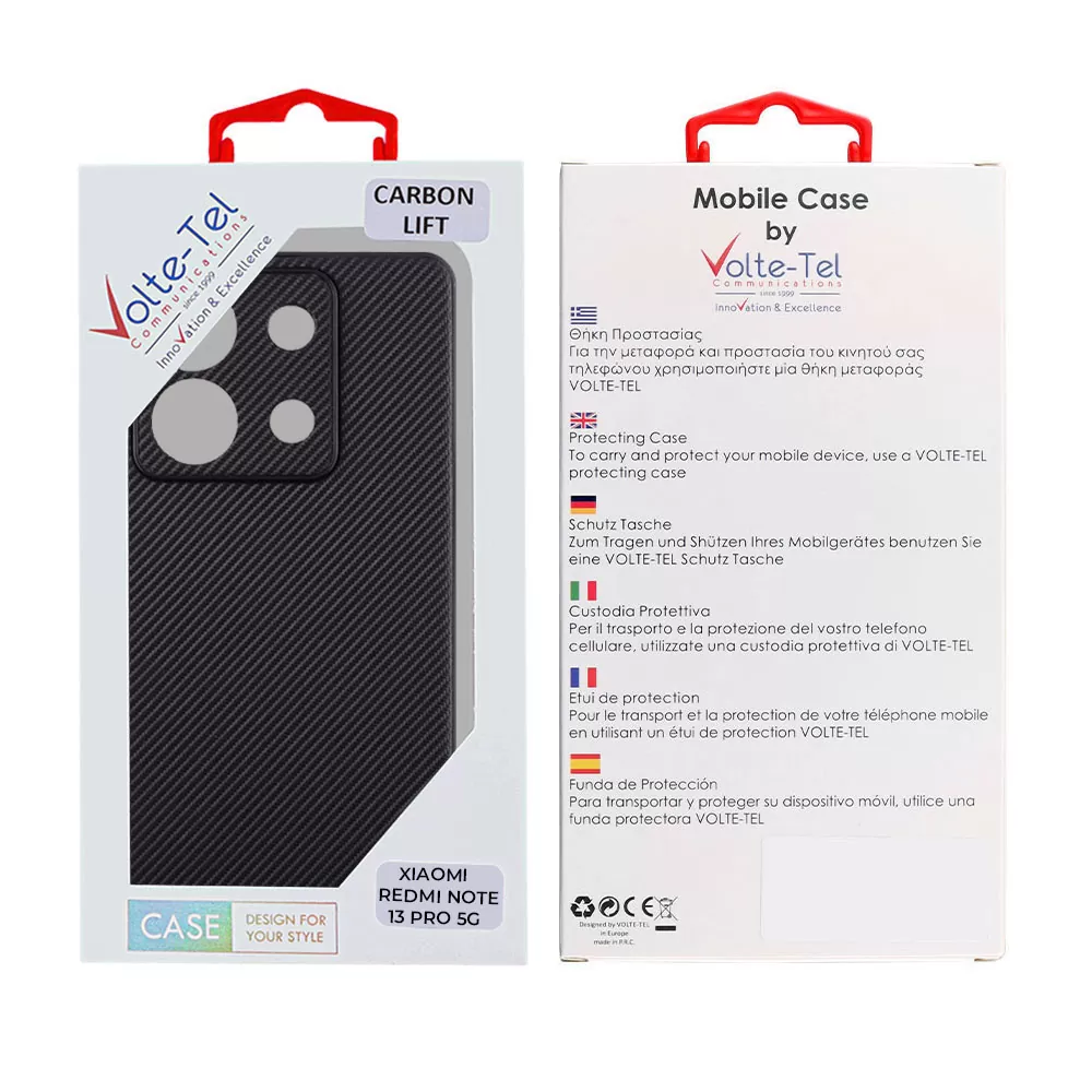 VOLTE-TEL CARBON LIFT ΘΗΚΗ XIAOMI REDMI NOTE 13 PRO 5G 6.67in  FULL CAMERA PROTECTION BLACK - Image 2