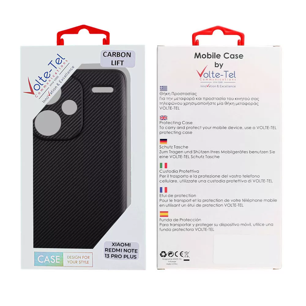 VOLTE-TEL CARBON LIFT ΘΗΚΗ XIAOMI REDMI NOTE 13 PRO PLUS 5G 6.67in  FULL CAMERA PROTECTION BLACK - Image 2