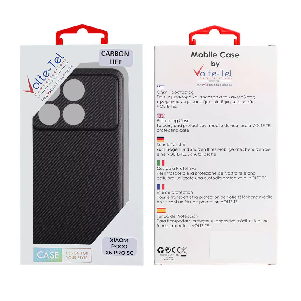 VOLTE-TEL CARBON LIFT ΘΗΚΗ XIAOMI POCO X6 PRO 5G 6.67in  FULL CAMERA PROTECTION BLACK - Image 2