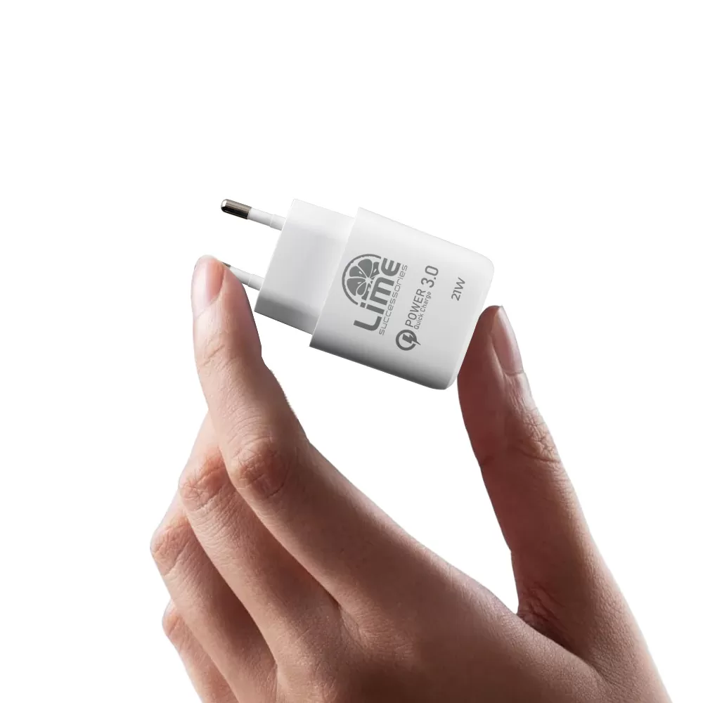 LIME USB-A 3.0 PD SUPER FAST TRAVEL QC 3.0 LTU22 4.0A 21W WHITE - Image 11