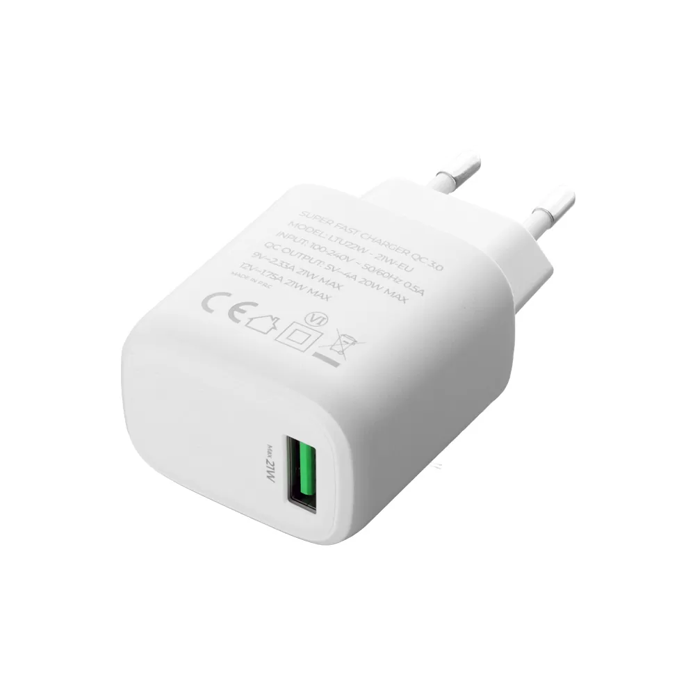 LIME USB-A 3.0 PD SUPER FAST TRAVEL QC 3.0 LTU22 4.0A 21W WHITE - Image 7