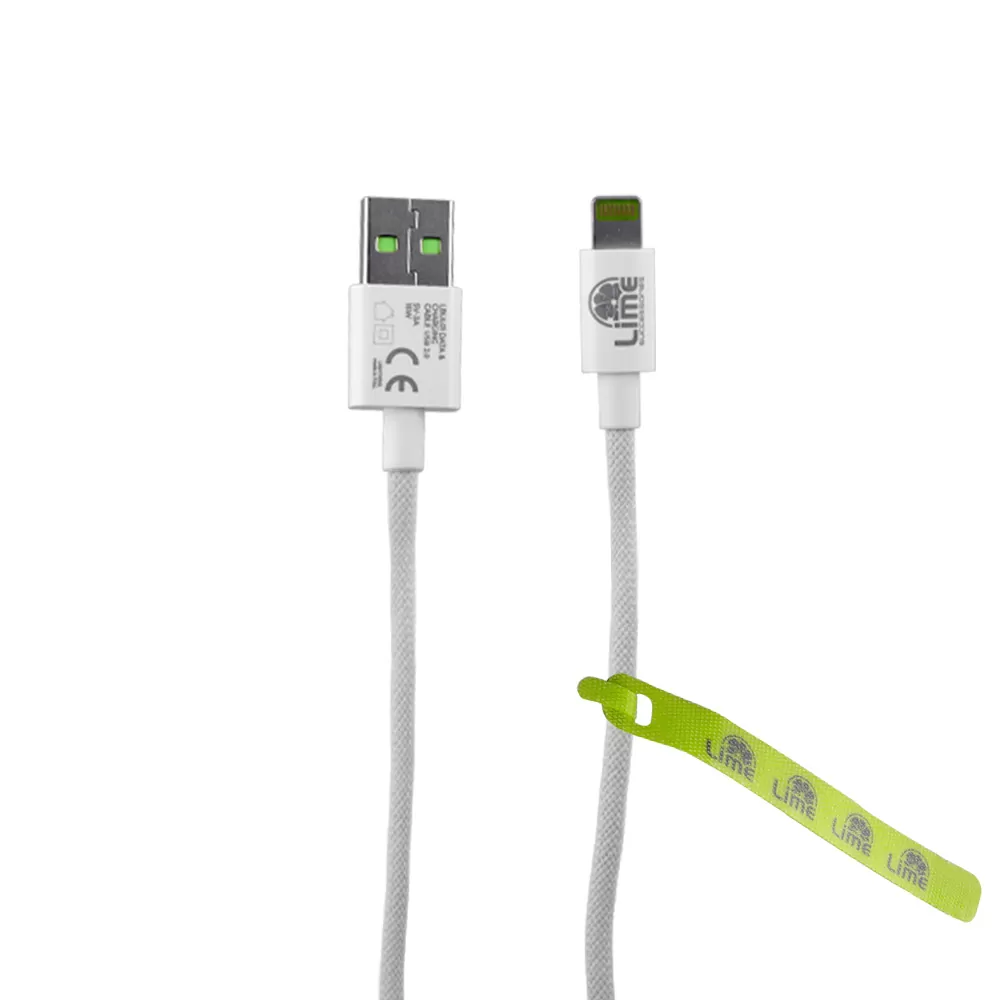 LIME USB-A 3.0 PD SUPER FAST TRAVEL QC 3.0 LTU22 4.0A 21W + BRAIDED ΚΑΛΩΔΙΟ ΦΟΡΤΙΣΗΣ-DATA 1m LBUL01 LIGHTNING WHITE - Image 6