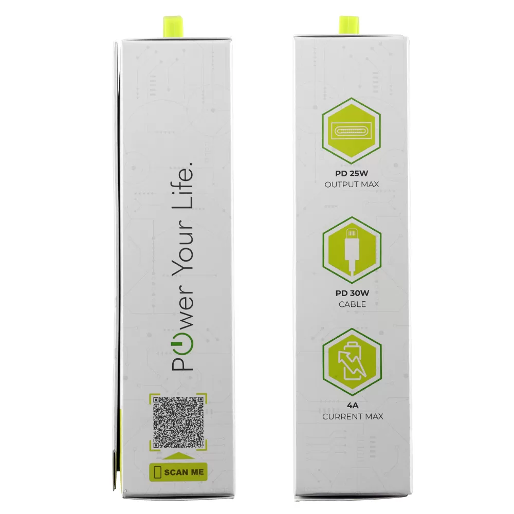 LIME TYPE C MINI GAN PD 3.0 SUPER FAST TRAVEL LGC25W 5V 4.0A/ 9V 2.77A 25W+ BRAIDED ΦΟΡΤΙΣΗΣ-DATA LBCL01 TYPE C TO LIGHTNING 30 - Image 3