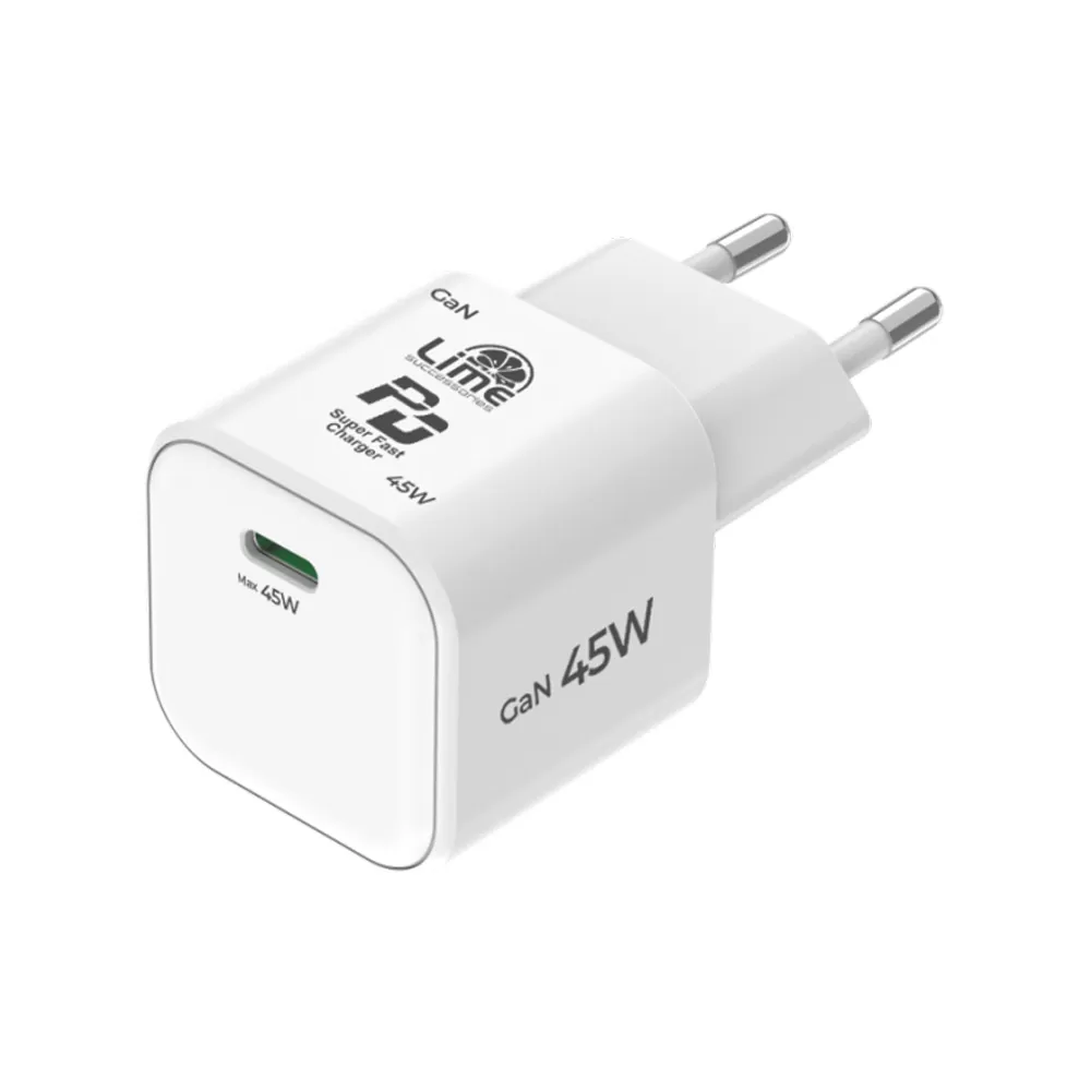 LIME TYPE C GAN PD 3.0 SUPER FAST TRAVEL QC 3.0 LGC45W 5V 4.0A /9V 4A 45W + ΦΟΡΤΙΣΗΣ-DATA LBCC01 TYPE C TO TYPE C 68W WHITE - Image 11