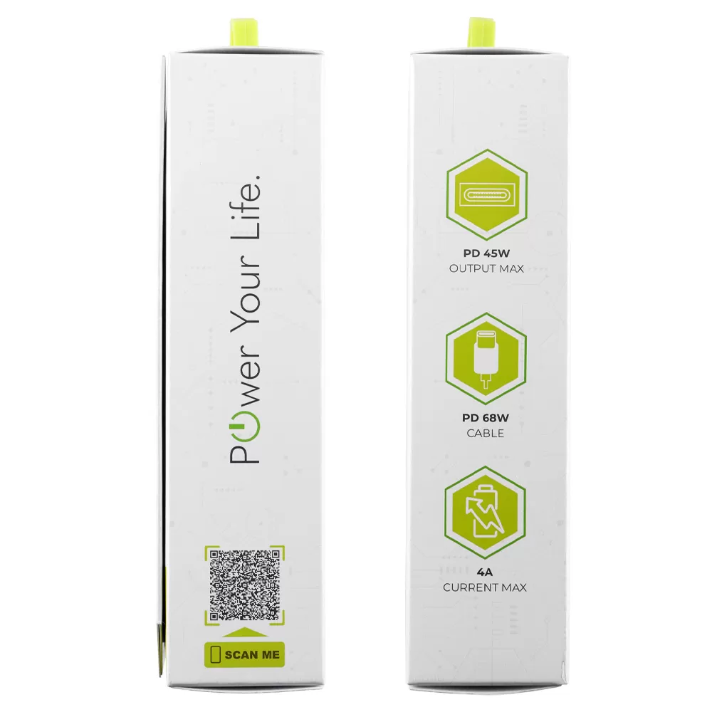 LIME TYPE C GAN PD 3.0 SUPER FAST TRAVEL QC 3.0 LGC45W 5V 4.0A /9V 4A 45W + ΦΟΡΤΙΣΗΣ-DATA LBCC01 TYPE C TO TYPE C 68W WHITE - Image 3