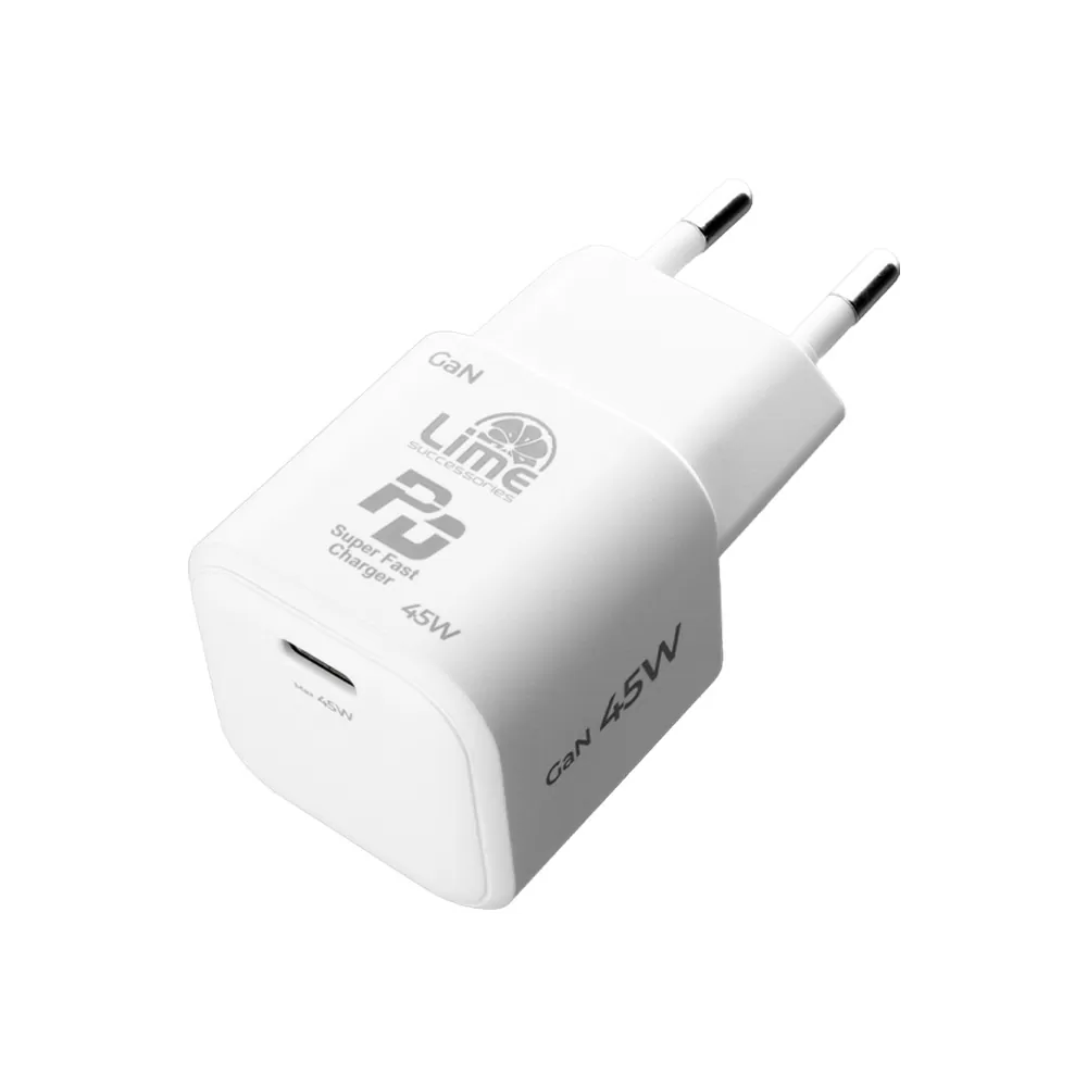 LIME TYPE C GAN PD 3.0 SUPER FAST TRAVEL QC 3.0 LGC45W 5V 4.0A /9V 4A/ 12V 3.75A/ 15V 3A/ 20V 2.25A 45W WHITE - Image 9