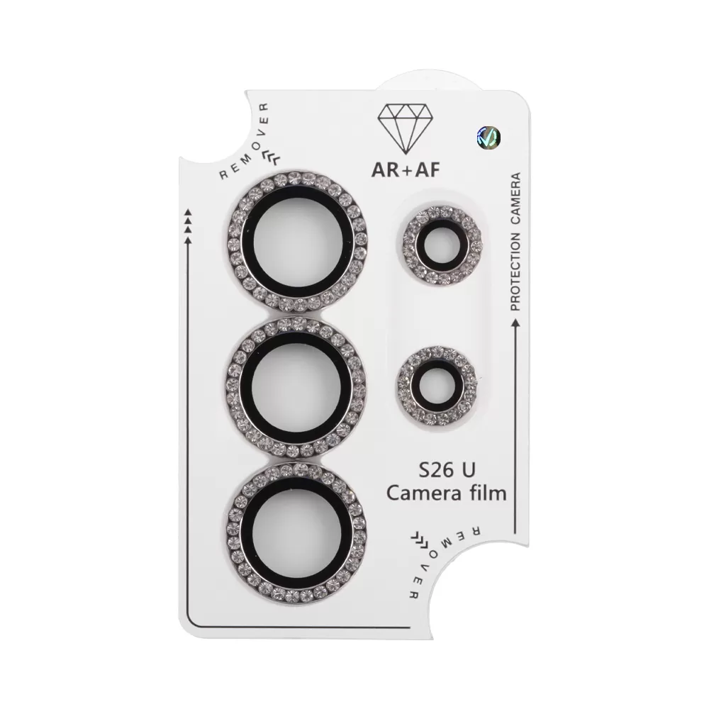 VOLTE-TEL CAMERA GLASS COVER SAMSUNG S26 ULTRA 5G 6.9in 9H 0.33MM EASY APPLICATION WITH STRASS SILVER - Image 4