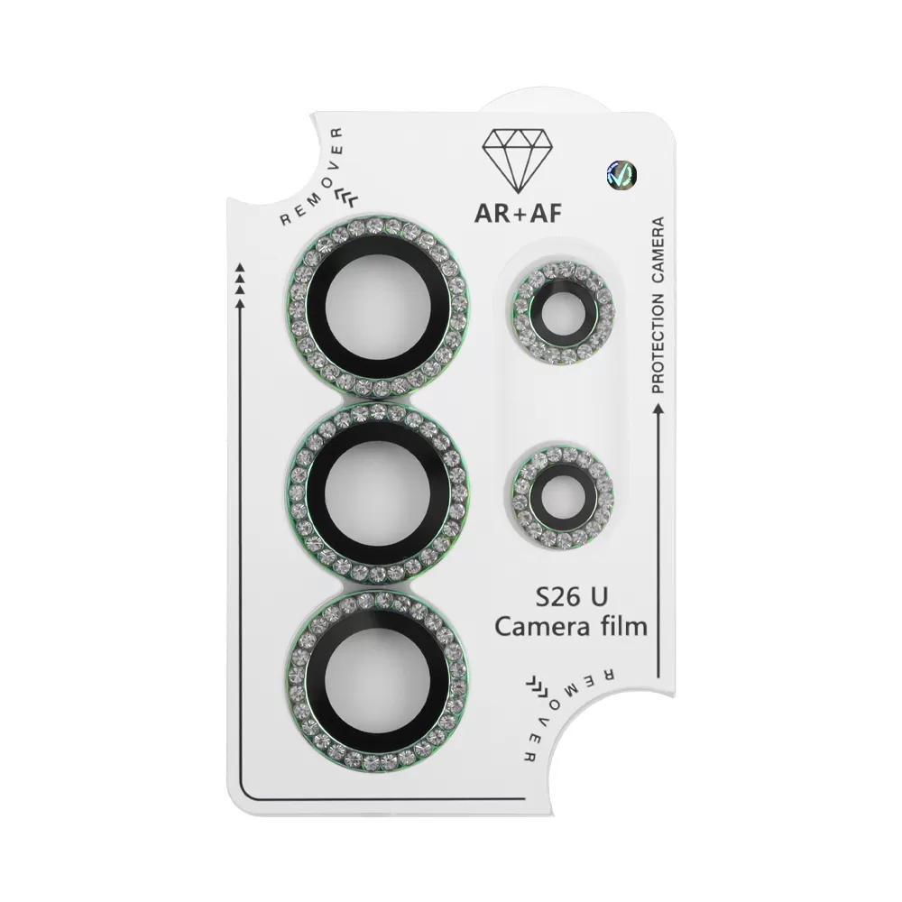 VOLTE-TEL CAMERA GLASS COVER SAMSUNG S26 ULTRA 5G 6.9in 9H 0.33MM EASY APPLICATION WITH STRASS GREEN - Image 4