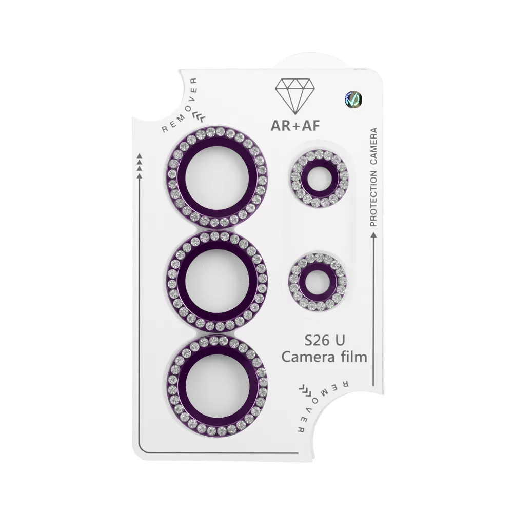 VOLTE-TEL CAMERA GLASS COVER SAMSUNG S26 ULTRA 5G 6.9in 9H 0.33MM EASY APPLICATION WITH STRASS DARK PURPLE - Image 4