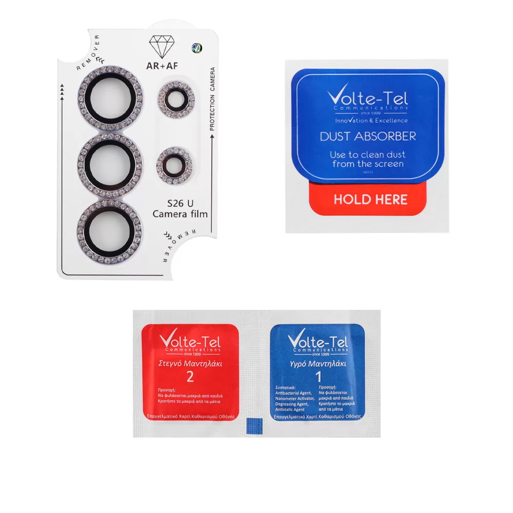 VOLTE-TEL CAMERA GLASS COVER SAMSUNG S26 ULTRA 5G 6.9in 9H 0.33MM EASY APPLICATION WITH STRASS LIGHT BLUE - Image 3