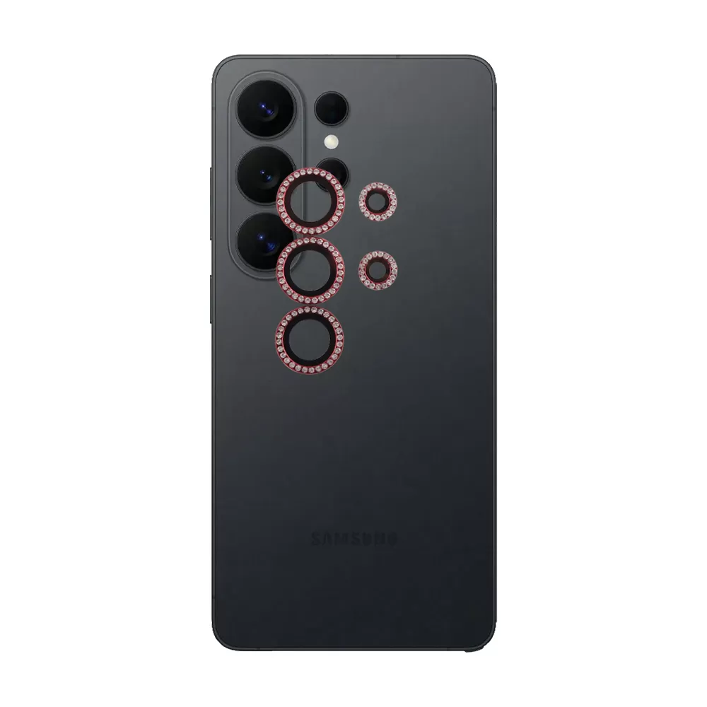 VOLTE-TEL CAMERA GLASS COVER SAMSUNG S26 ULTRA 5G 6.9in 9H 0.33MM EASY APPLICATION WITH STRASS RED - Image 5