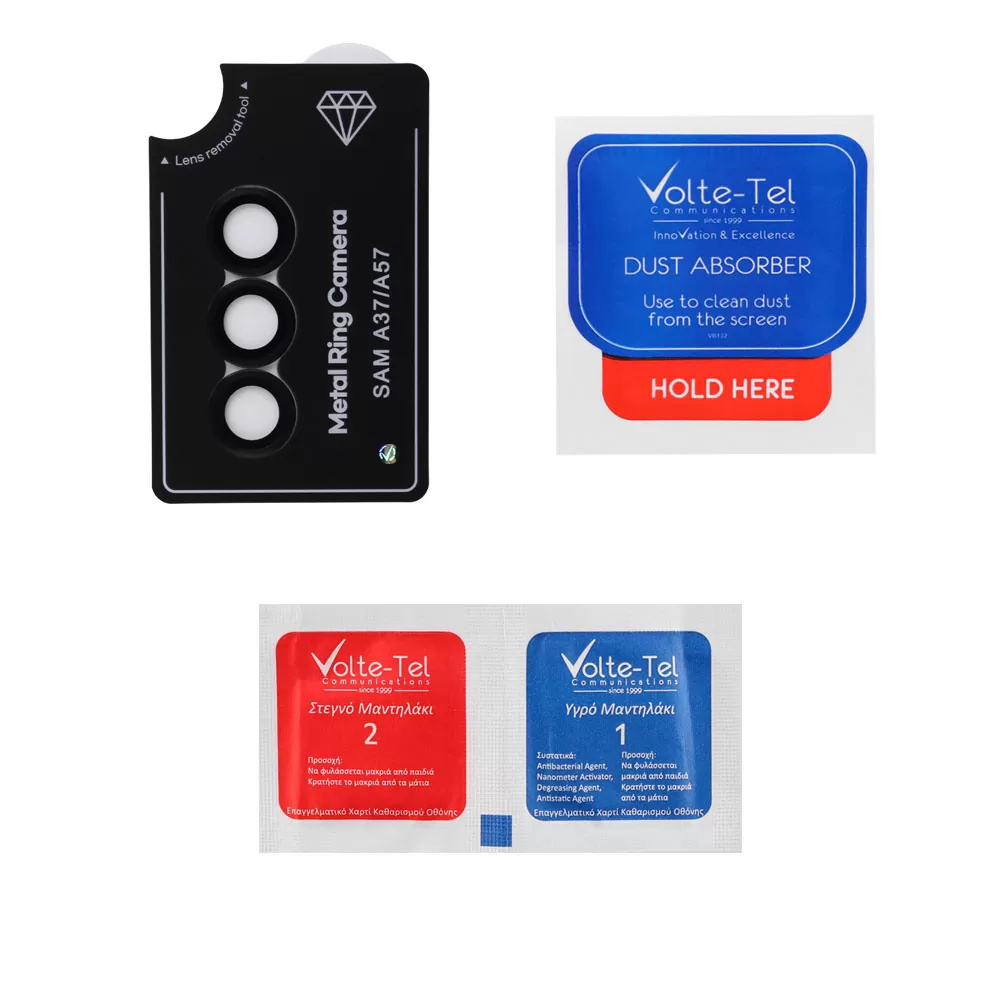 VOLTE-TEL CAMERA GLASS COVER SAMSUNG A37 5G/A57 5G 6.7in 9H 0.30MM EASY APPLICATION BLACK - Image 3