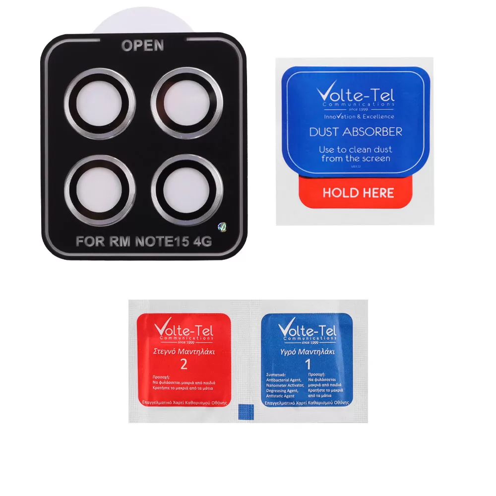 VOLTE-TEL CAMERA GLASS COVER XIAOMI REDMI NOTE 15 4G 6.77in 9H 0.30MM EASY APPLICATION SILVER - Image 3