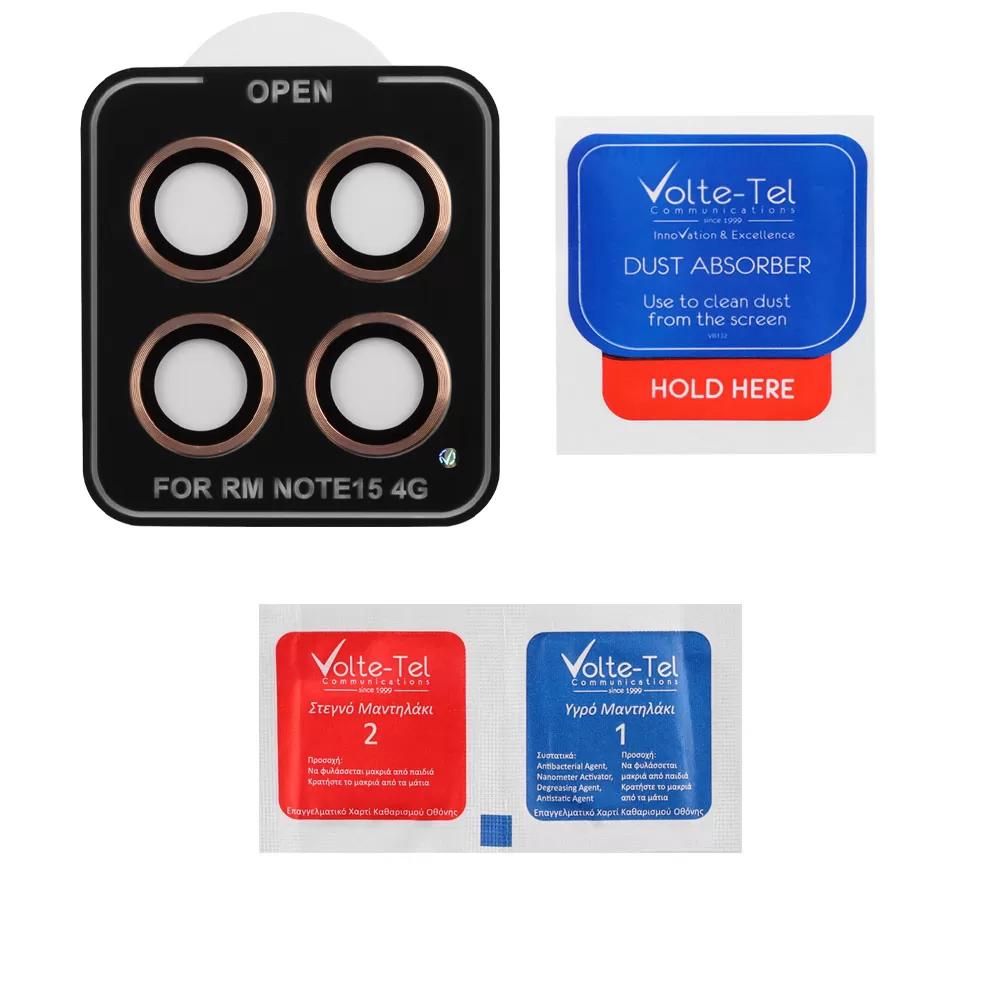 VOLTE-TEL CAMERA GLASS COVER XIAOMI REDMI NOTE 15 4G 6.77in 9H 0.30MM EASY APPLICATION GOLD - Image 3