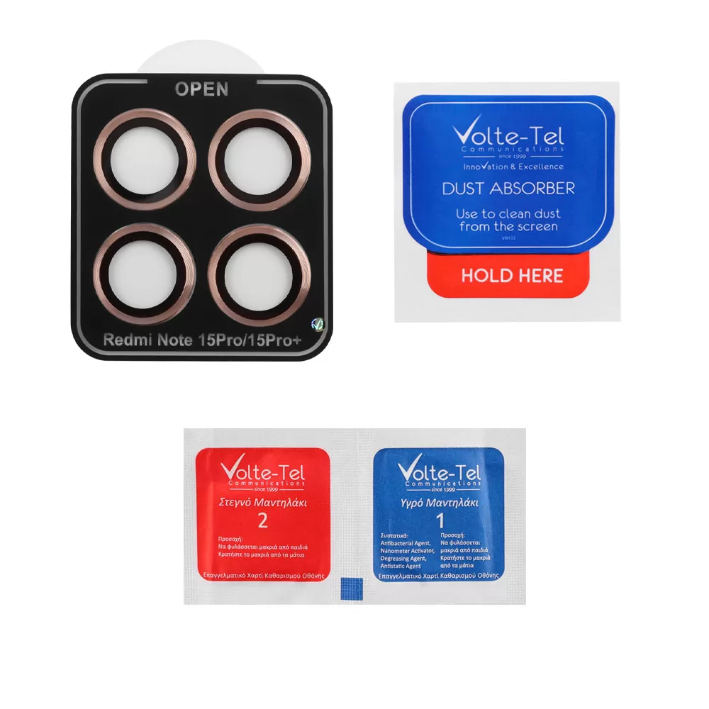 VOLTE-TEL CAMERA GLASS COVER XIAOMI REDMI NOTE 15 PRO 5G 6.77in 9H 0.30MM EASY APPLICATION GOLD - Image 3