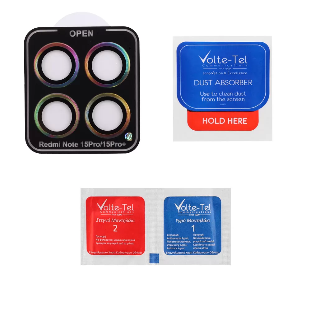 VOLTE-TEL CAMERA GLASS COVER XIAOMI REDMI NOTE 15 PRO/NOTE 15 PRO PLUS/ POCO M8 PRO 5G 6.83in 9H 0.30MM EASY APPLICATION RAINBOW - Image 3