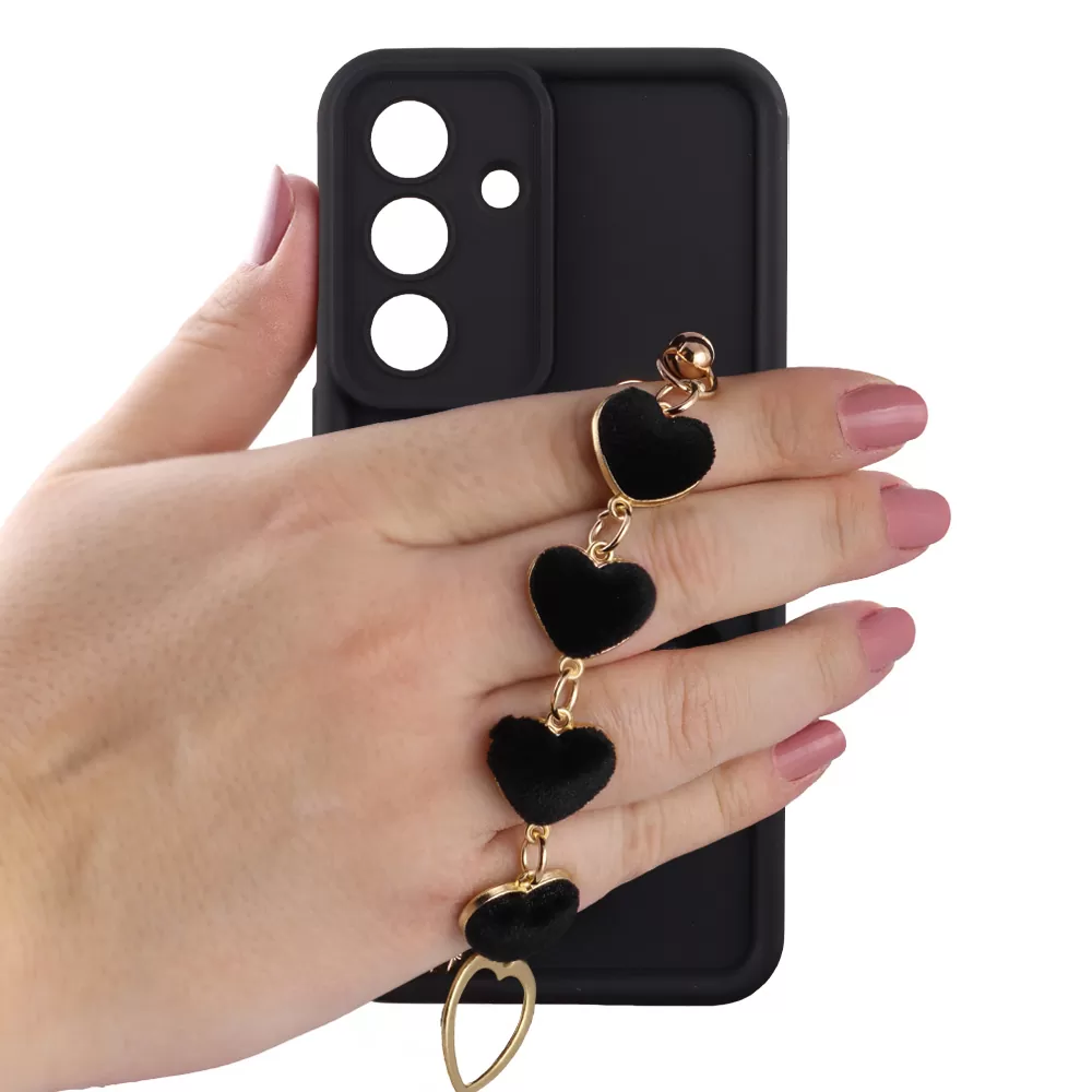 VOLTE-TEL SILICON TPU WITH STRAP ΘΗΚΗ SAMSUNG S26 PLUS 5G 6.7in  FULL CAMERA PROTECTION BLACK WITH BLACK HEARTS - Image 5