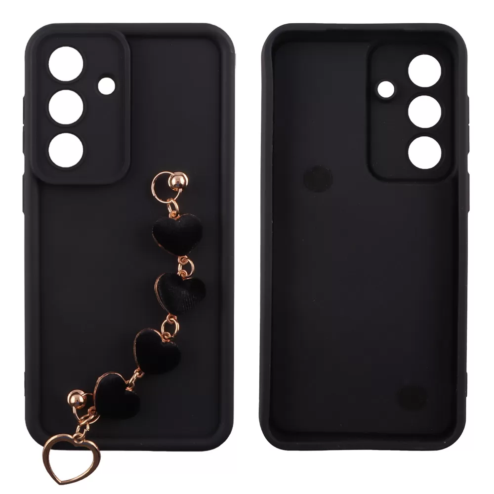 VOLTE-TEL SILICON TPU WITH STRAP ΘΗΚΗ SAMSUNG S26 PLUS 5G 6.7in  FULL CAMERA PROTECTION BLACK WITH BLACK HEARTS - Image 3