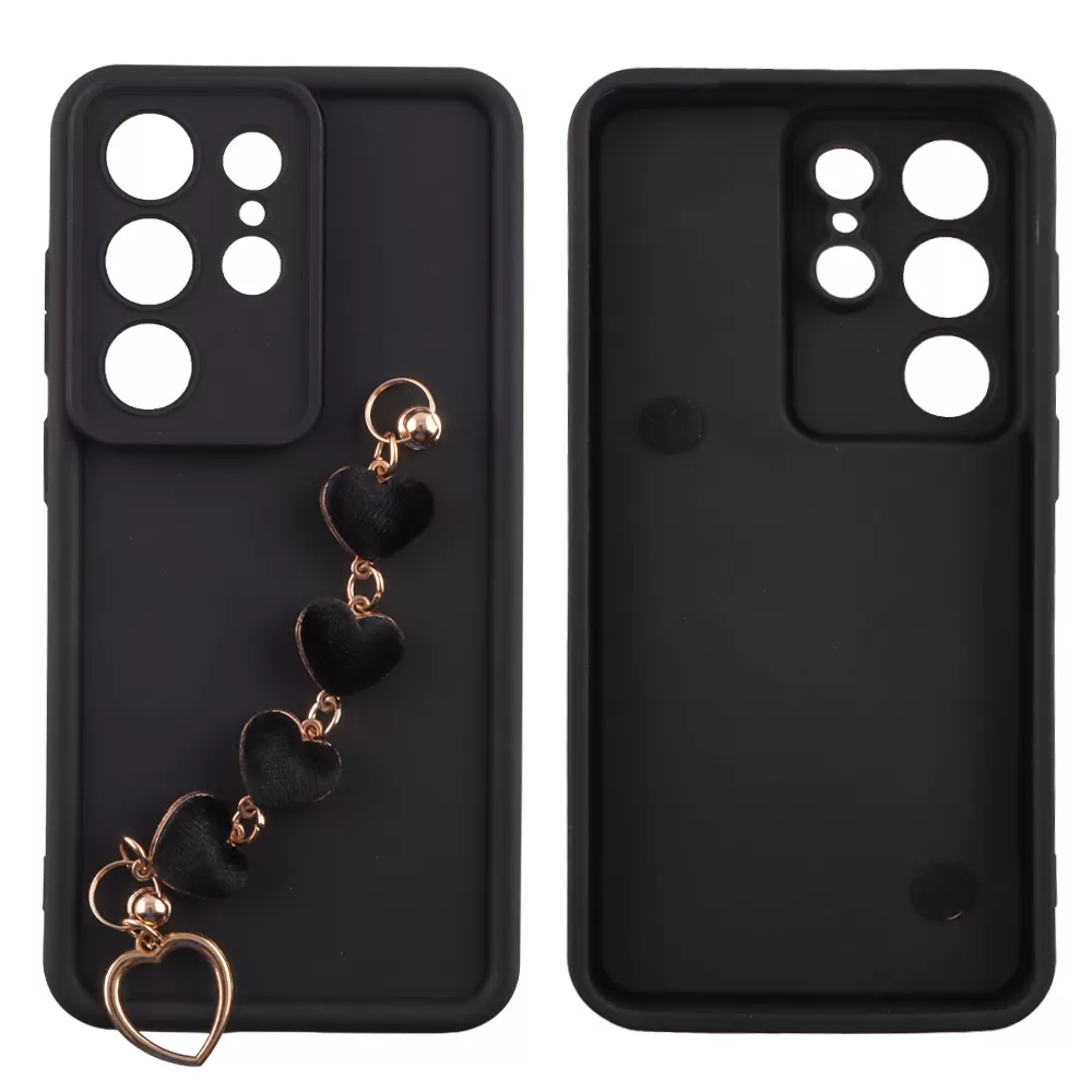 VOLTE-TEL SILICON TPU WITH STRAP ΘΗΚΗ SAMSUNG S26 ULTRA 5G 6.9in  FULL CAMERA PROTECTION BLACK WITH BLACK HEARTS - Image 3