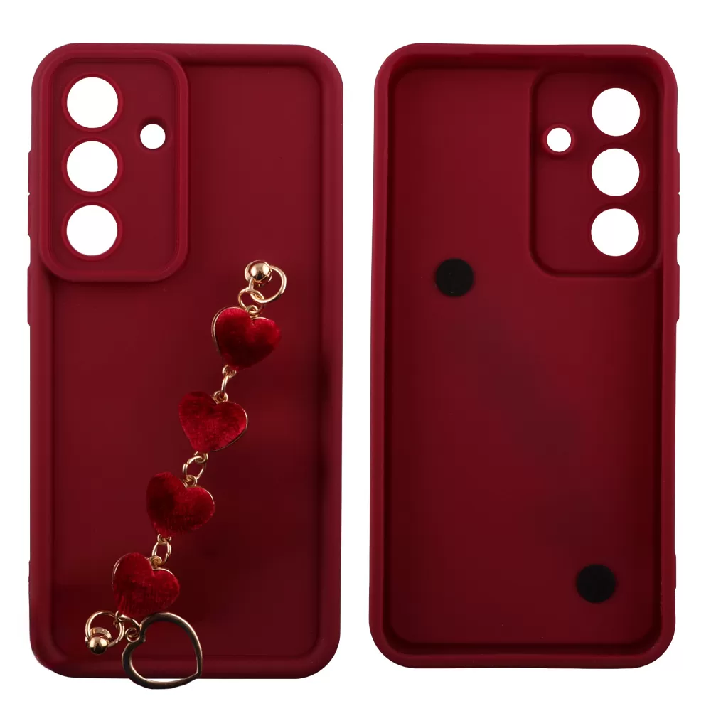 VOLTE-TEL SILICON TPU WITH STRAP ΘΗΚΗ SAMSUNG S26 5G 6.3in  FULL CAMERA PROTECTION BURGUNDY WITH RED HEARTS - Image 3