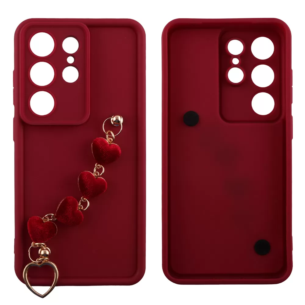 VOLTE-TEL SILICON TPU WITH STRAP ΘΗΚΗ SAMSUNG S26 ULTRA 5G 6.9in  FULL CAMERA PROTECTION BURGUNDY WITH RED HEARTS - Image 3
