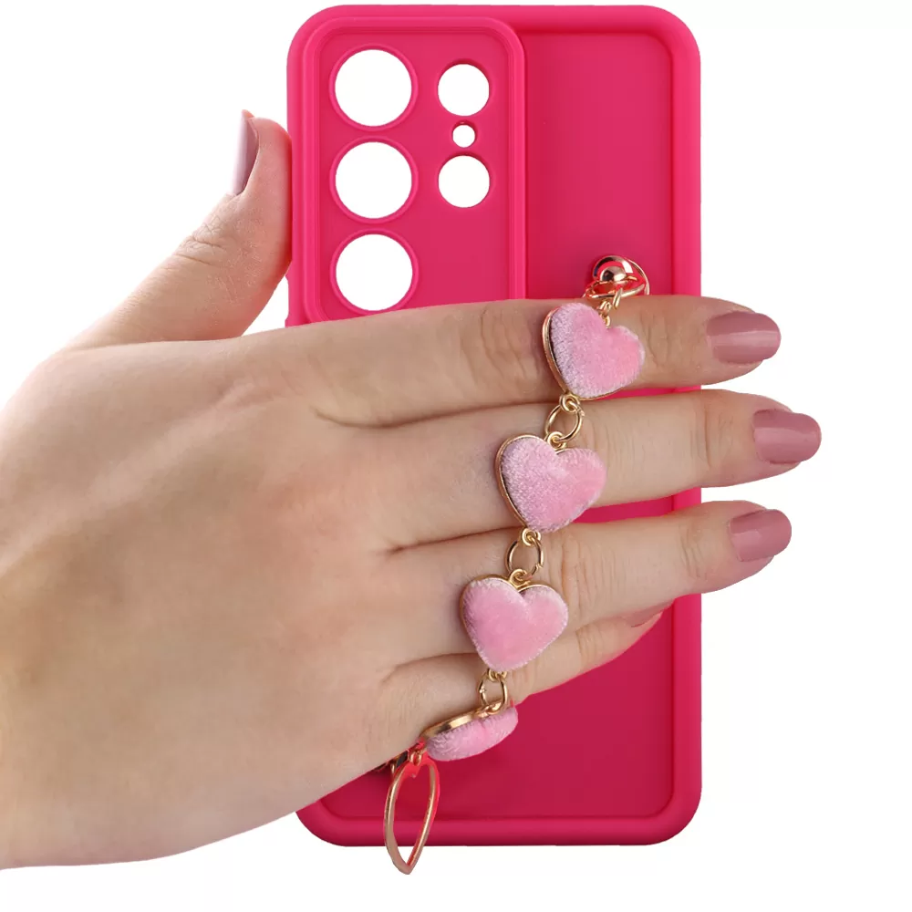 VOLTE-TEL SILICON TPU WITH STRAP ΘΗΚΗ SAMSUNG S26 ULTRA 5G 6.9in  FULL CAMERA PROTECTION PINK WITH PINK HEARTS - Image 5