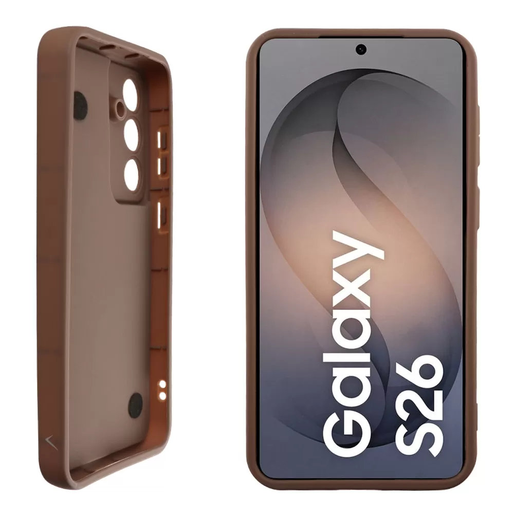 VOLTE-TEL SILICON TPU WITH STRAP ΘΗΚΗ SAMSUNG S26 5G S931 6.3in  FULL CAMERA PROTECTION BROWN WITH WHITE BUTTERFLIES - Image 4