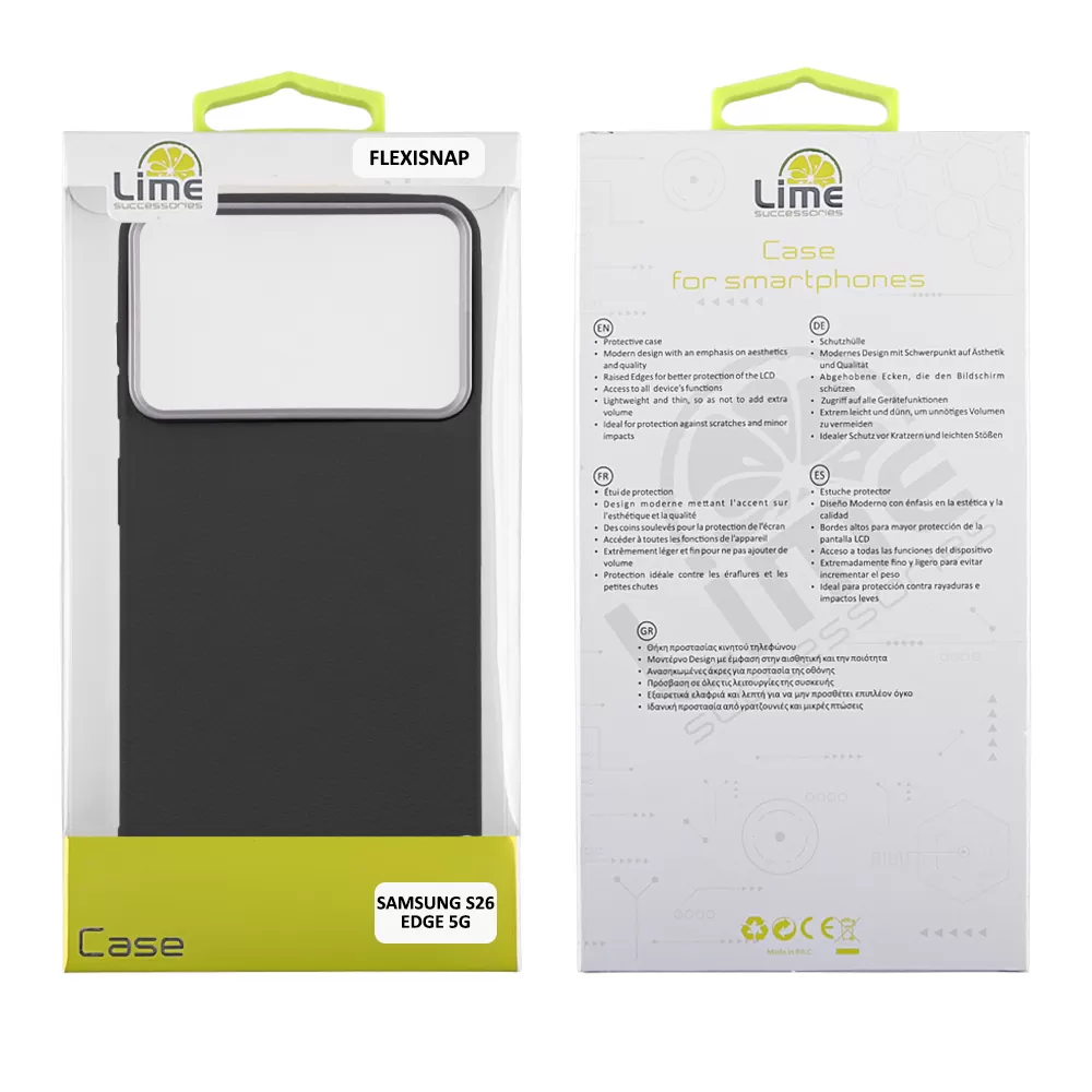 LIME ΘΗΚΗ SAMSUNG S26 EDGE 5G 6.66" FLEXISNAP TPU CAMERA GUARD BLACK - Image 2