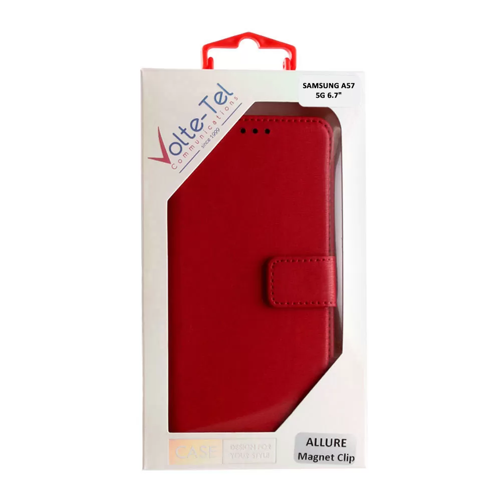 VOLTE-TEL ALLURE ΘΗΚΗ SAMSUNG A57 5G 6.7in  MAGNET BOOK STAND CLIP RED - Image 2