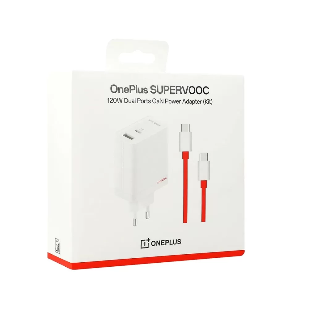 TRAVEL ONEPLUS SUPERVOOC DUAL USB-A / TYPE C 120W 7.3A +USB DATA TYPE C TO TYPE C 10A WHITE PACKING OR - Image 2