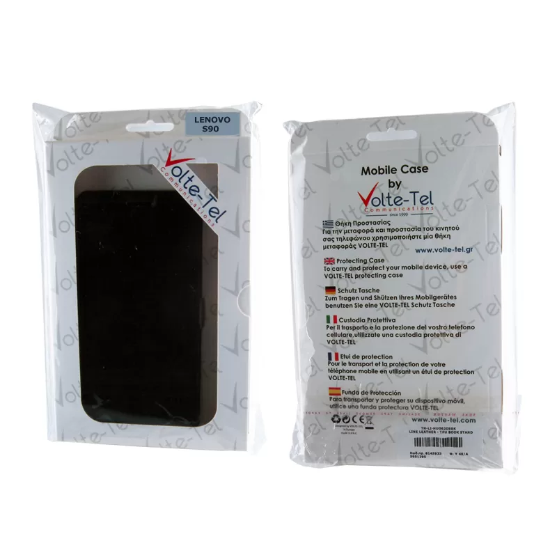 VOLTE-TEL ΘΗΚΗ LENOVO S90 PU LEATHER BOOK-STAND BLACK - Image 2