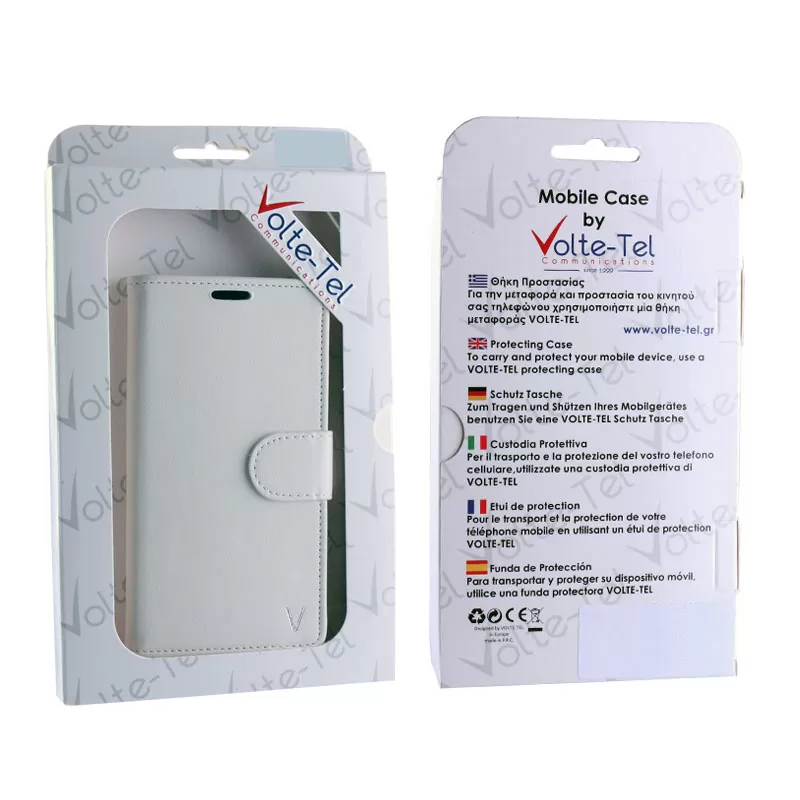 VOLTE-TEL ΘΗΚΗ LENOVO A536 LEATHER PU -BOOK STAND WHITE - Image 2