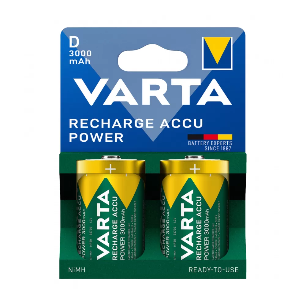 VARTA RECHARGE ACCU POWER READY-TO-USE ΜΠΑΤΑΡΙΕΣ ΕΠΑΝΑΦΟΡΤΙΖΟΜΕΝΕΣ D/HR20 1.2V 3000mAh Ni-MH  2/BLISTER