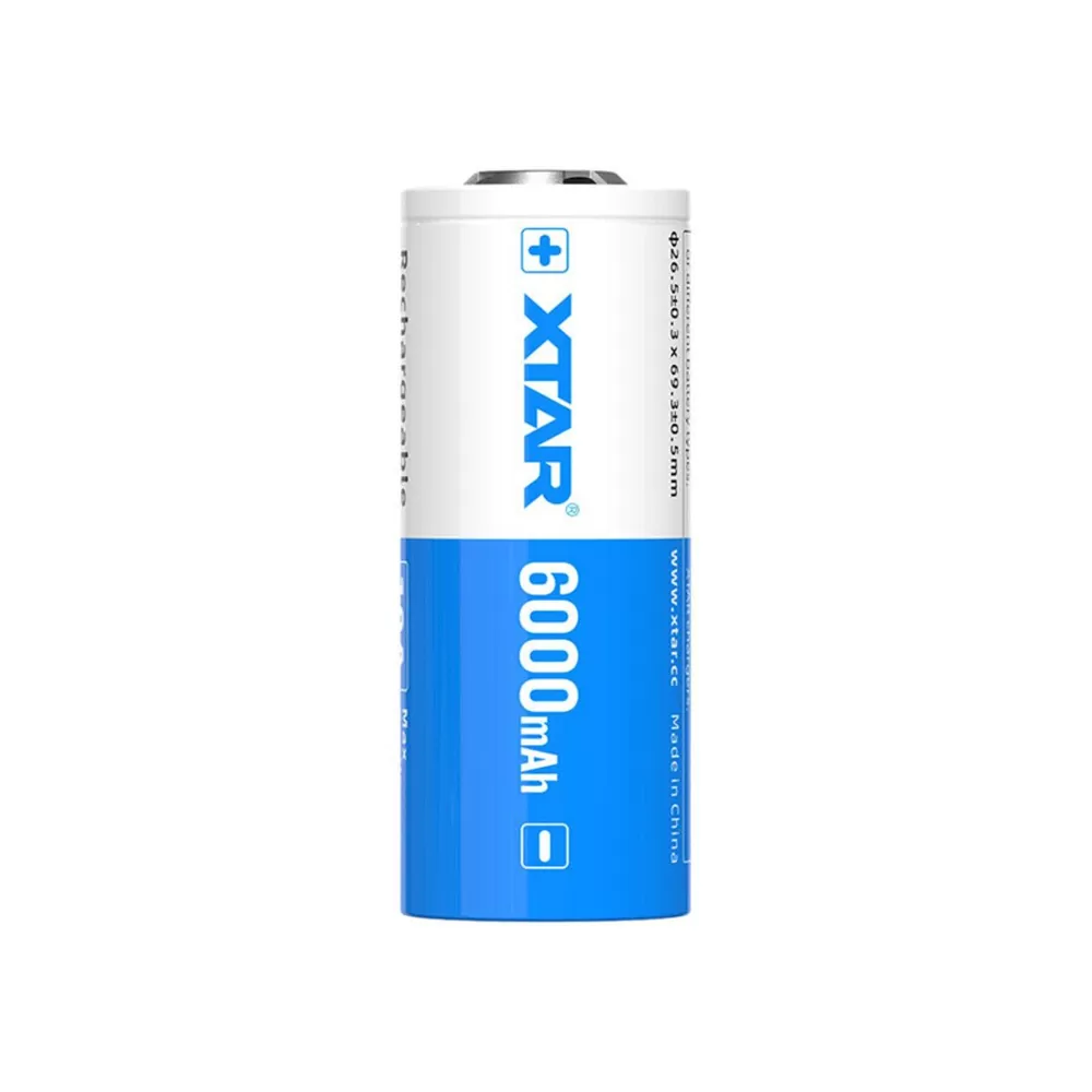 XTAR ΜΠΑΤΑΡΙΑ ΕΠΑΝΑΦΟΡΤΙΖΟΜΕΝΗ ΛΙΘΙΟΥ 26650 3.6V 6000mAh Li-ion ΜΕ ΠΡΟΣΤΑΣΙΑ