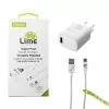LIME USB 3.0 PD SUPER FAST TRAVEL QC 3.0 LTU22 4.0A 21W + BRAIDED ΚΑΛΩΔΙΟ ΦΟΡΤΙΣΗΣ-DATA 1m LBUL01 LIGHTNING WHITE