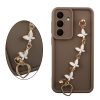 VOLTE-TEL SILICON TPU WITH STRAP ΘΗΚΗ SAMSUNG S26 5G S931 6.3in  FULL CAMERA PROTECTION BROWN WITH WHITE BUTTERFLIES