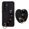 VOLTE-TEL SILICON TPU WITH STRAP ΘΗΚΗ SAMSUNG S26 5G 6.3in  FULL CAMERA PROTECTION BLACK WITH BLACK HEARTS
