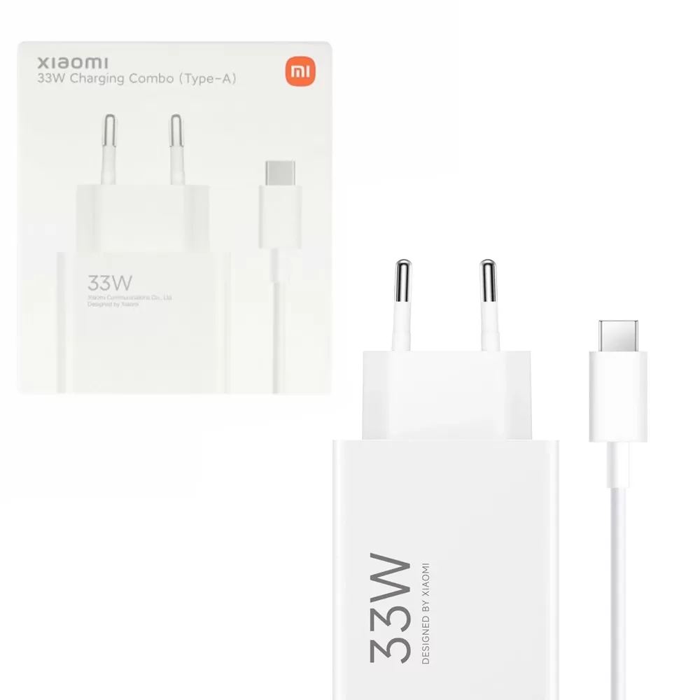 TRAVEL XIAOMI BHR9956EU USB-A 5V/3A 9V/3A 12V/2.25A 20V/1.35A 11V/3A 33W + USB A TO TYPE C 3A WHITE PACKING OR