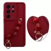 VOLTE-TEL SILICON TPU WITH STRAP ΘΗΚΗ SAMSUNG S26 ULTRA 5G 6.9in  FULL CAMERA PROTECTION BURGUNDY WITH RED HEARTS