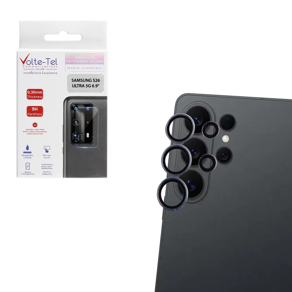 VOLTE-TEL CAMERA GLASS COVER SAMSUNG S26 ULTRA 5G 6.9in 9H 0.30MM PREMIUM EASY APPLICATION BLUE