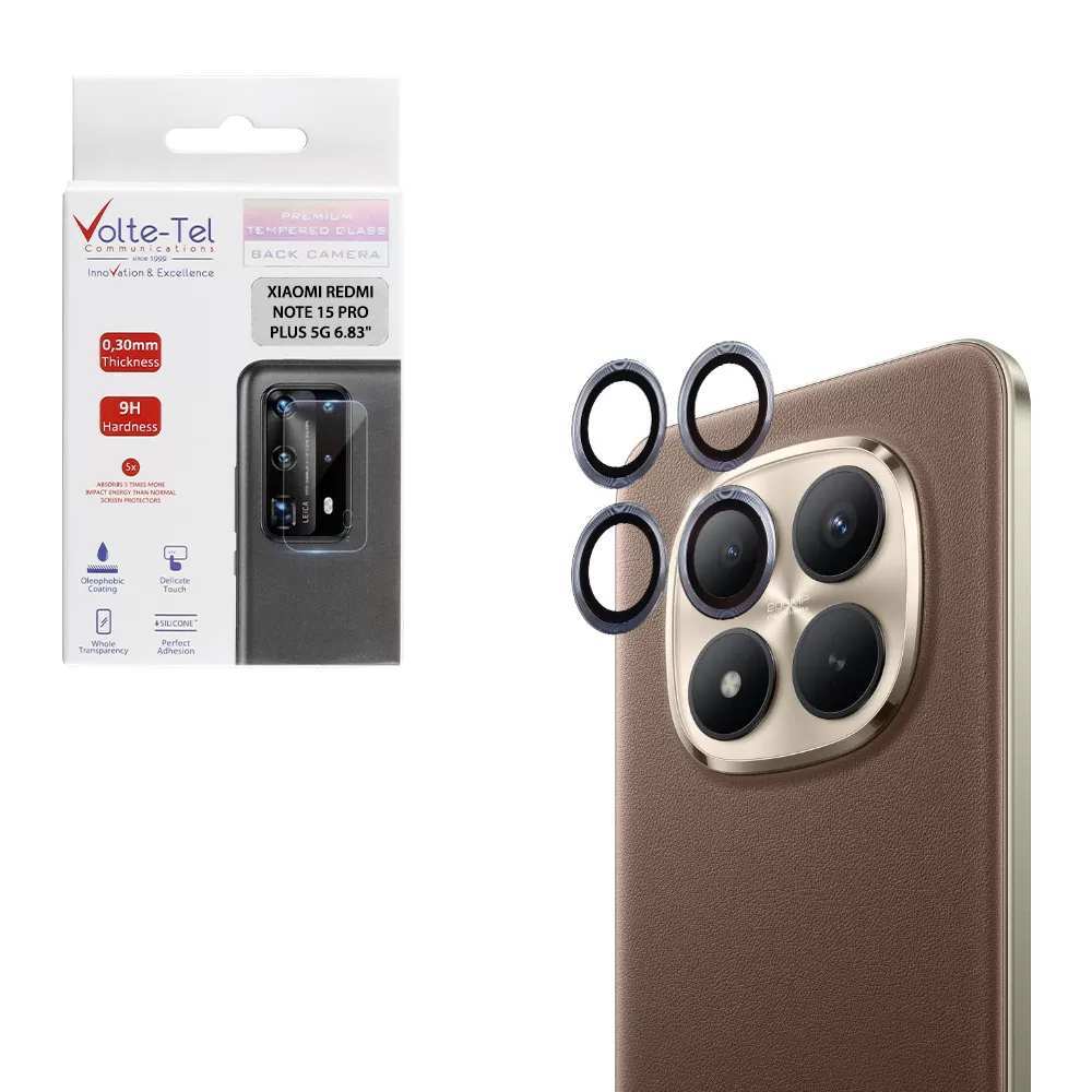 VOLTE-TEL CAMERA GLASS COVER XIAOMI REDMI NOTE 15 PRO/NOTE 15 PRO PLUS/ POCO M8 PRO 5G 6.83in 9H 0.30MM EASY APPLICATION BLUE
