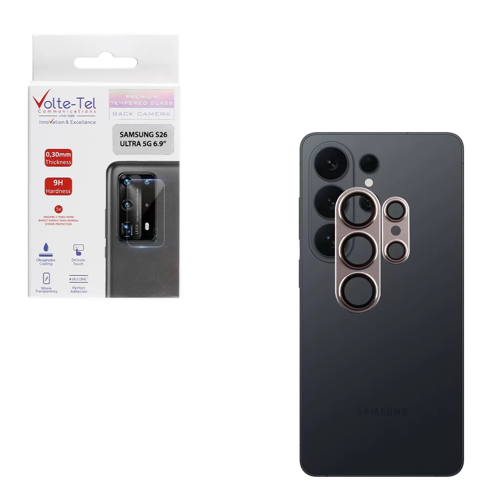 VOLTE-TEL CAMERA GLASS COVER SAMSUNG S26 ULTRA 5G 6.9in 9H 0.30MM 3D AR ALUMINIUM-ELECTROPLATING FRAME GREY