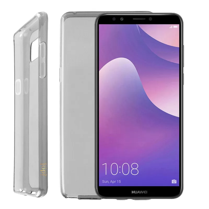 IDOL 1991 AIR SLIM TPU ΘΗΚΗ HUAWEI Y7 2018/Y7 PRIME 2018/HONOR 7C 5.99in ΔΙΑΦΑΝΗ ΓΚΡΙ