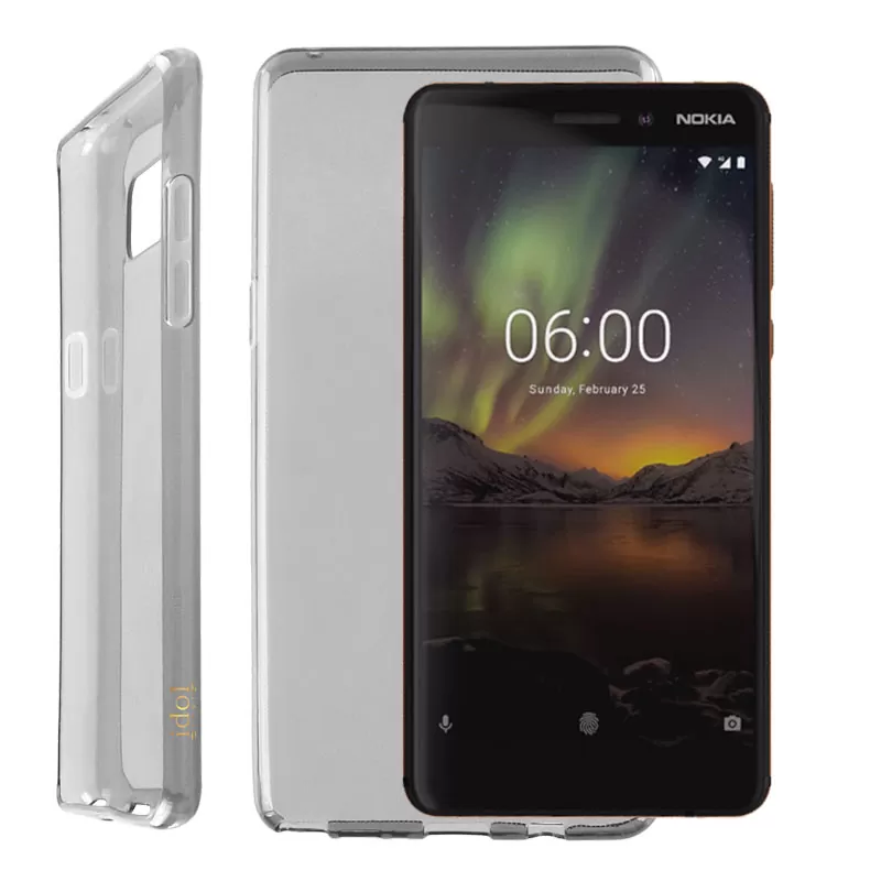 IDOL 1991 AIR SLIM TPU ΘΗΚΗ NOKIA 6.1 5.5in ΔΙΑΦΑΝΗ ΓΚΡΙ