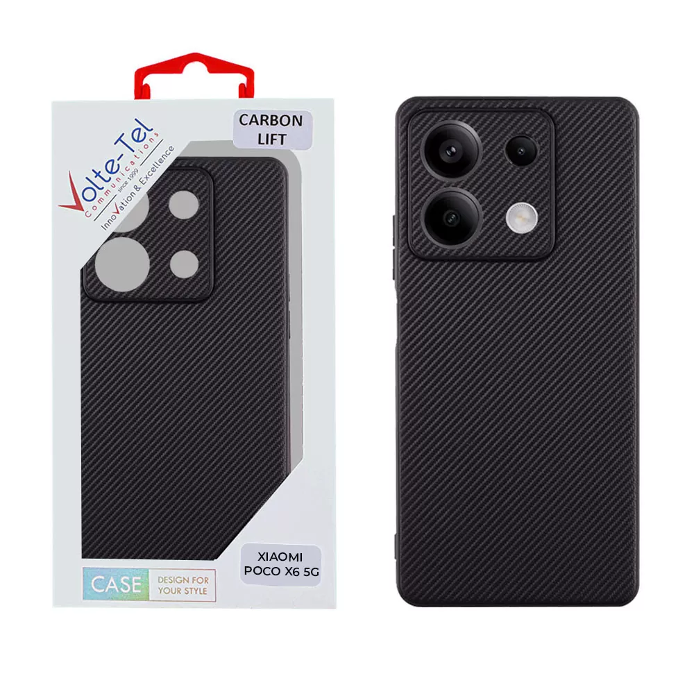 VOLTE-TEL CARBON LIFT ΘΗΚΗ XIAOMI POCO X6 5G 6.67in  FULL CAMERA PROTECTION BLACK