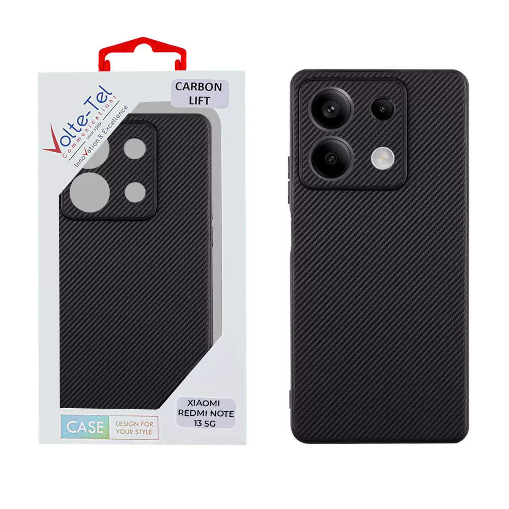 VOLTE-TEL CARBON LIFT ΘΗΚΗ XIAOMI REDMI NOTE 13 5G 6.67in  FULL CAMERA PROTECTION BLACK